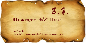 Biswanger Héliosz névjegykártya